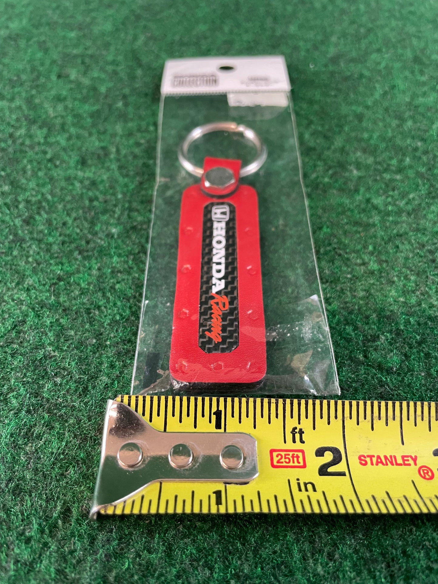 Honda Racing - Red/Black Leather & Carbon Fiber Keychain