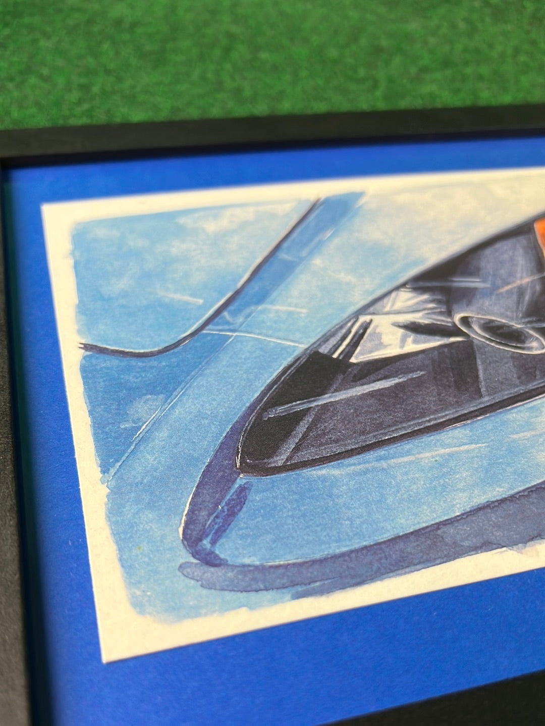 UNDERDOGZ - Honda S2000 Front Headlight View Framed Hand Drawn, Watercolor Painted & Signed Print