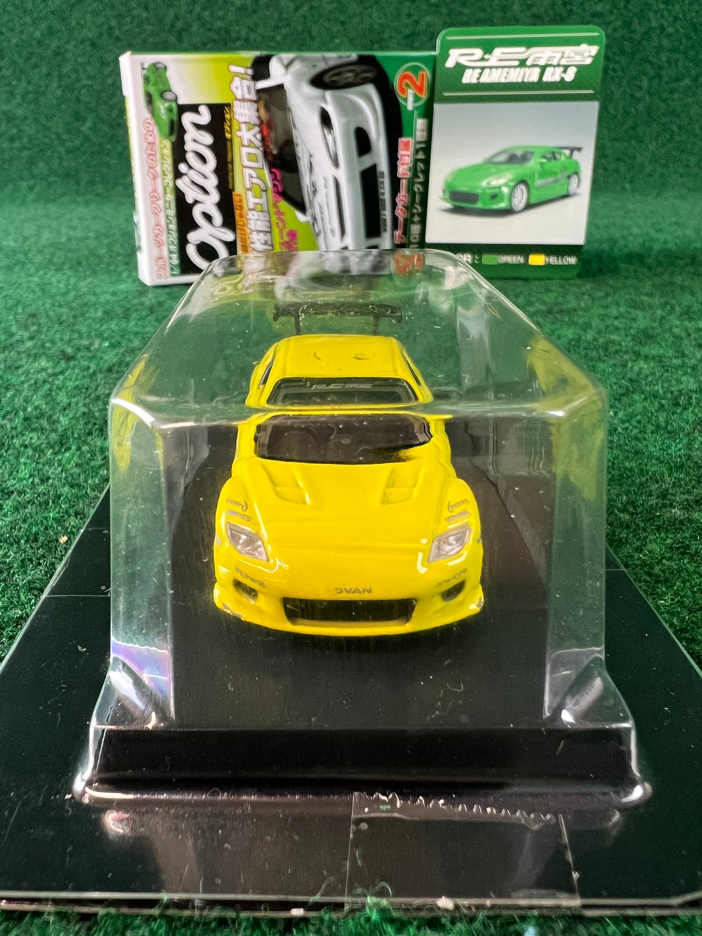 Aoshima - Option RE Amemiya Mazda RX-8 (Yellow) 1/64 Scale Diecast Car