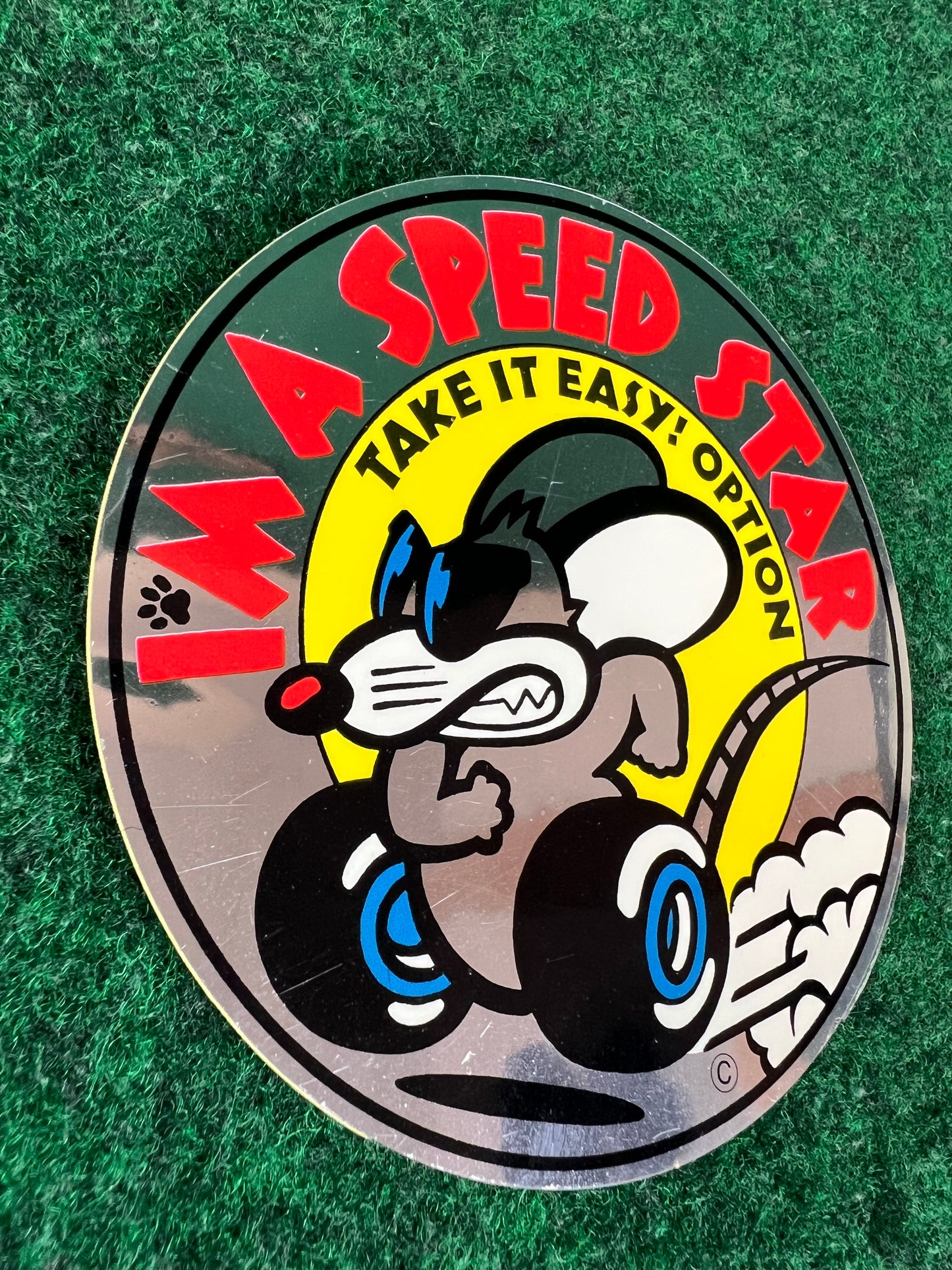 Option - Speed Star Mouse/Rat Cartoon Small Version Sticker