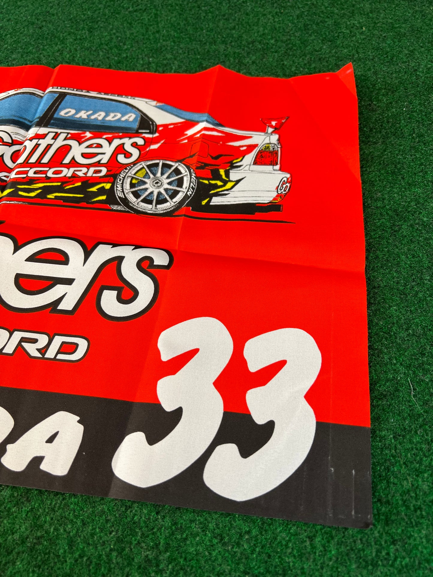 Gathers Honda - Honda Collection JTCC 1997 Honda Accord Buttondown Staff Shirt and #33 Okada Raceday Fan Cheering Flag Set