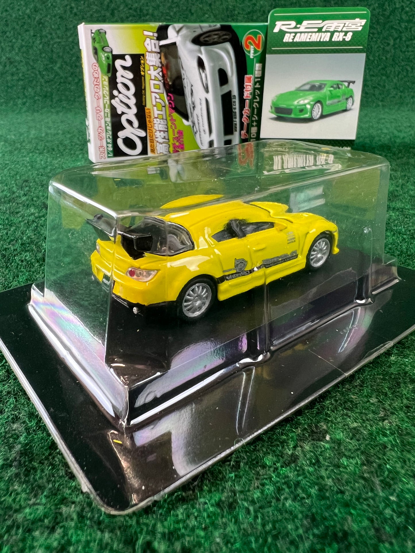 Aoshima - Option RE Amemiya Mazda RX-8 (Yellow) 1/64 Scale Diecast Car