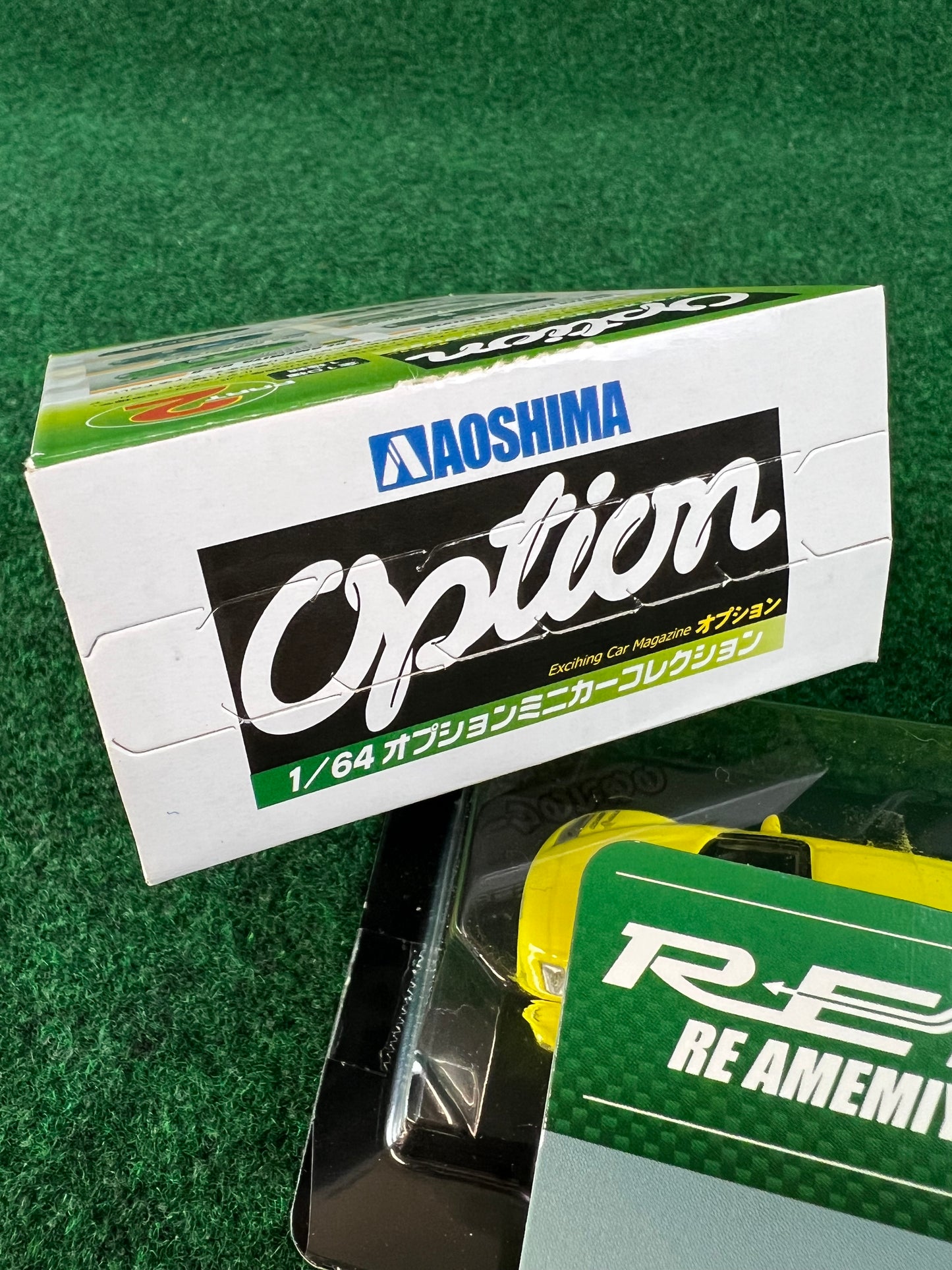 Aoshima - Option RE Amemiya Mazda RX-8 (Yellow) 1/64 Scale Diecast Car