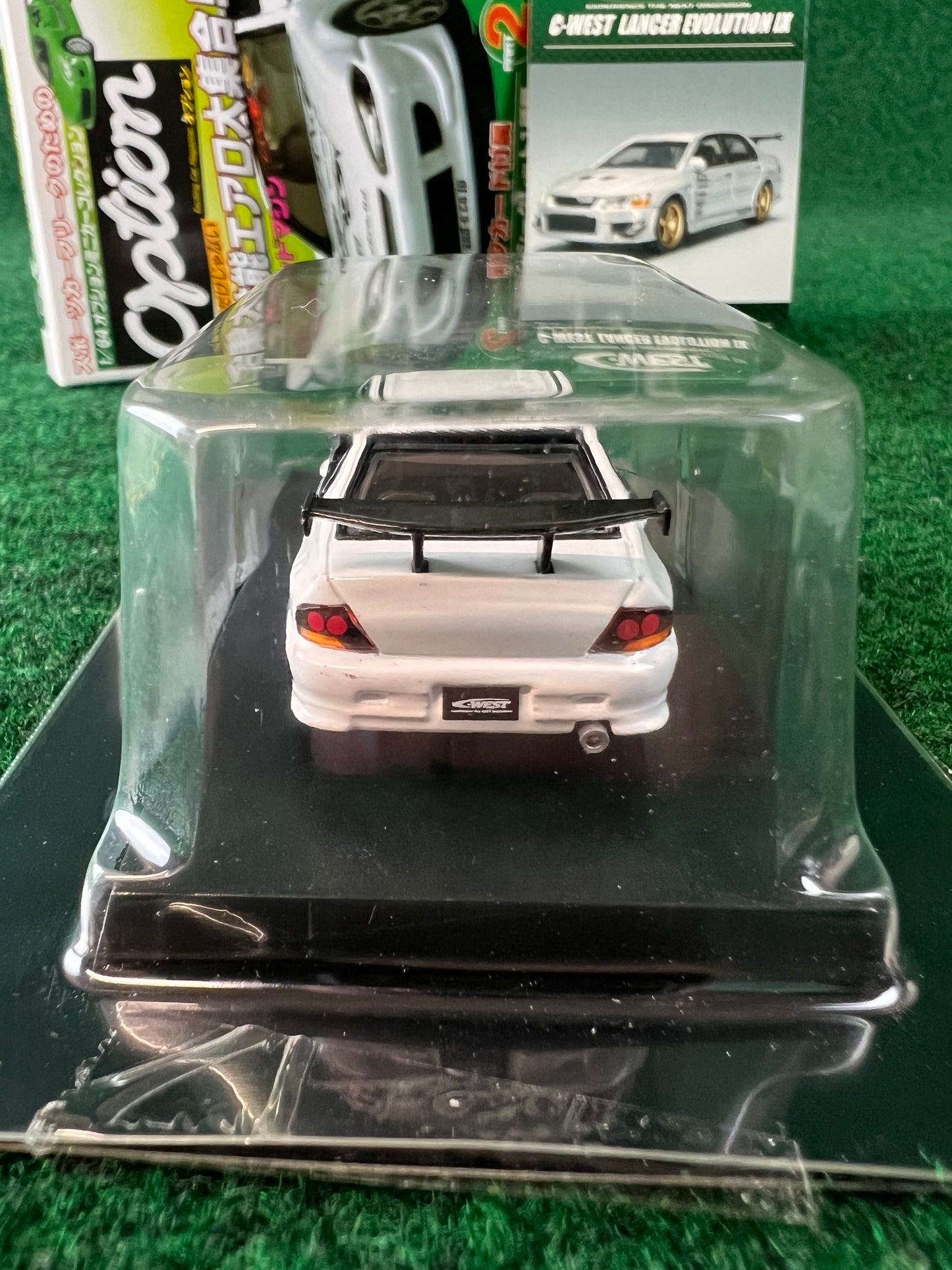 Aoshima - Option C-West Mitsubishi Lancer Evo IX (White) 1/64 Scale Diecast Car