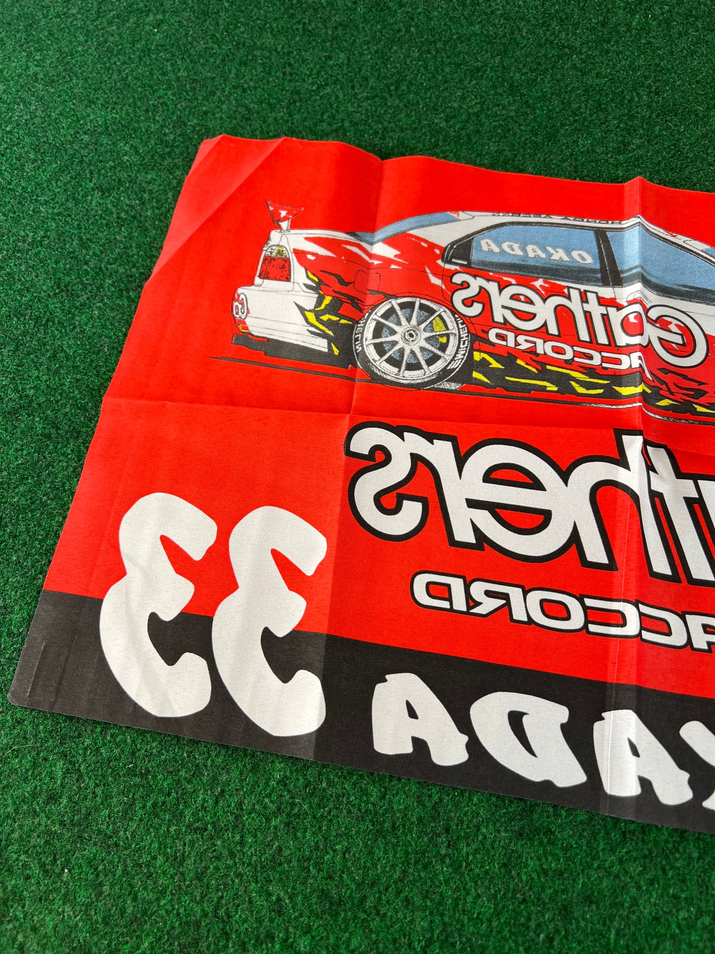 Gathers Honda - Honda Collection JTCC 1997 Honda Accord Buttondown Staff Shirt and #33 Okada Raceday Fan Cheering Flag Set