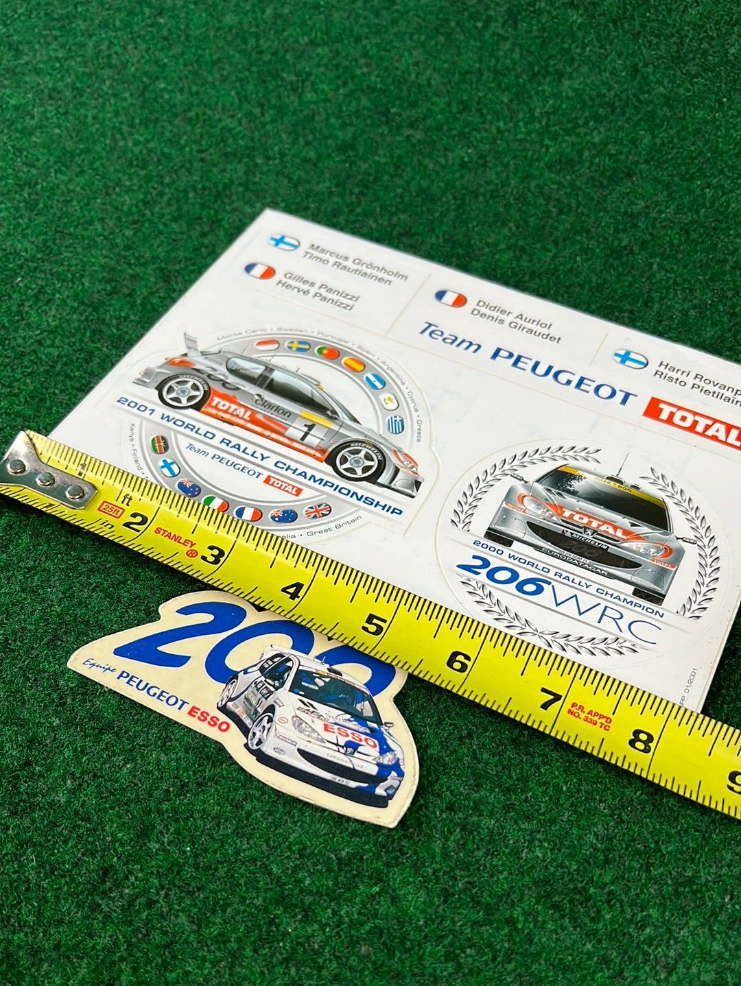 Peugeot 206 WRC World Rally Championship Sticker Set