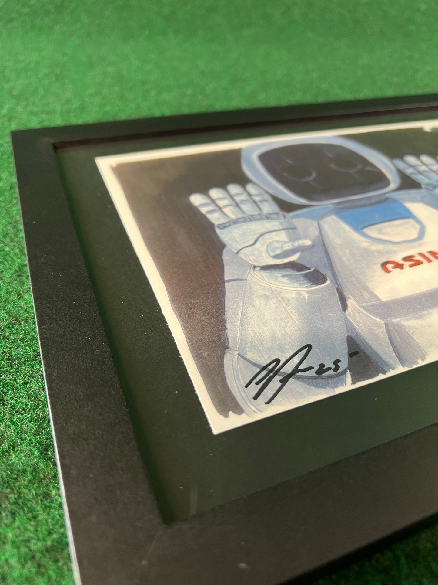 ASIMO Honda Robot Portrait Hand Drawn, Watercolor Painted & Signed Print