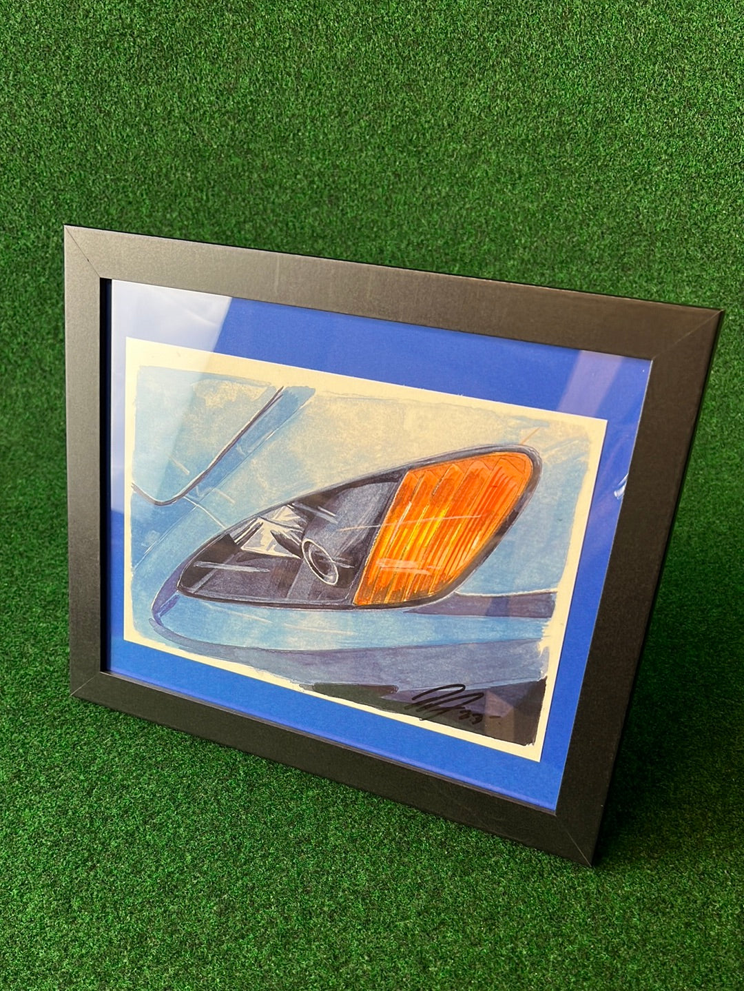 UNDERDOGZ - Honda S2000 Front Headlight View Framed Hand Drawn, Watercolor Painted & Signed Print