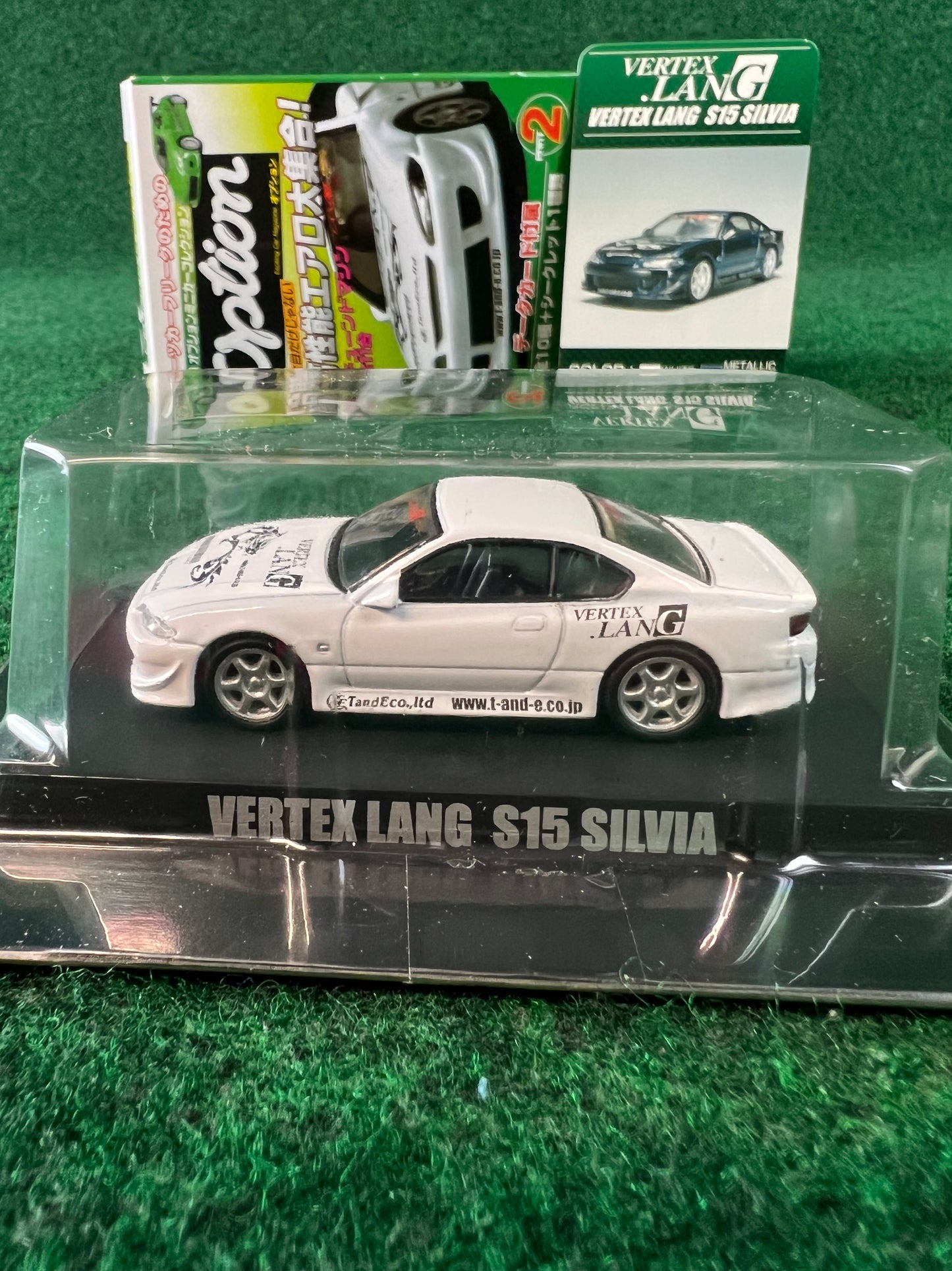 Aoshima - Option Vertex Lang Nissan Silvia S15 (White) 1/64 Scale Diecast Car