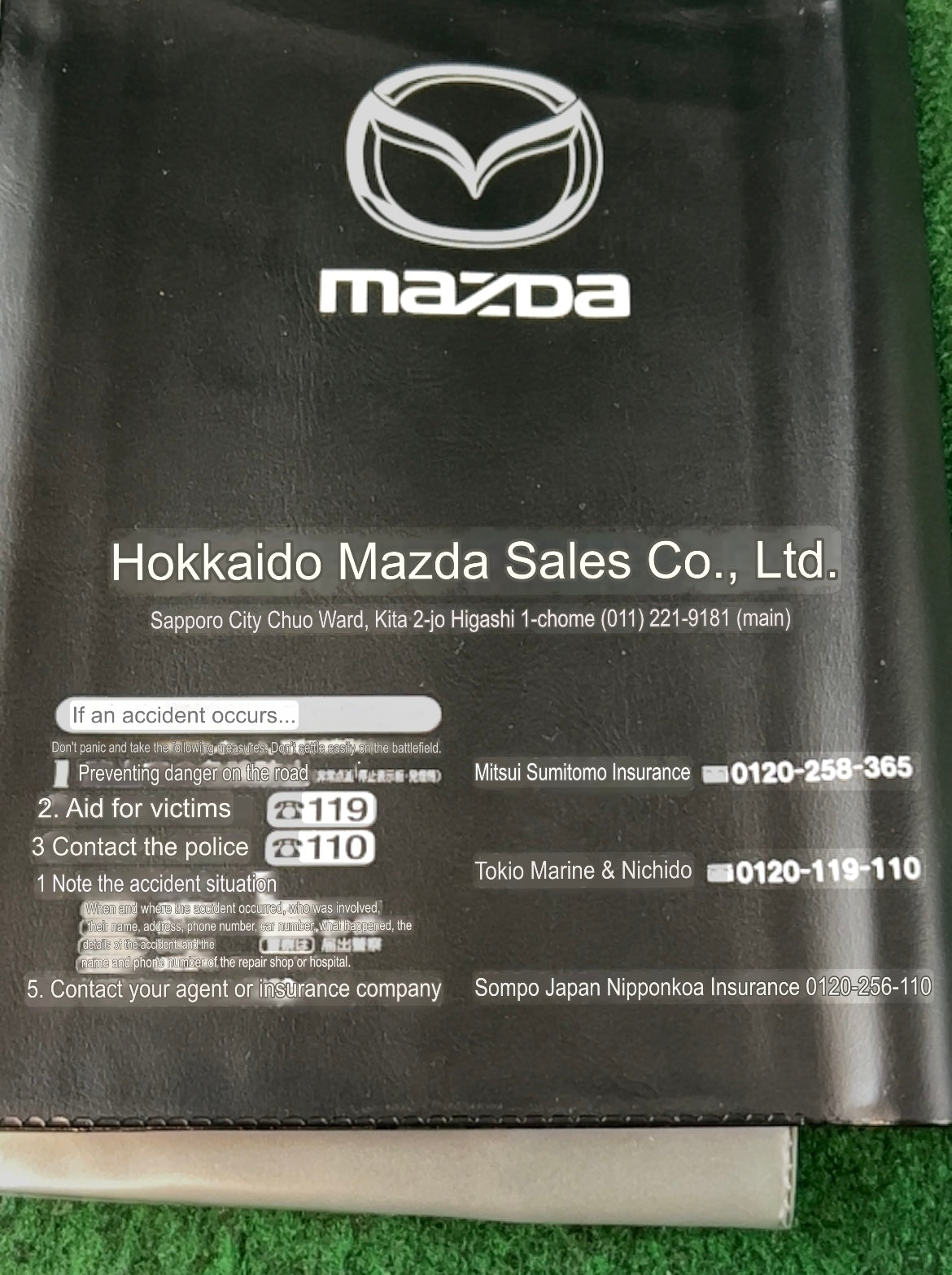 Mazda Motor Corporation - Hokkaido Japanese Dealership Document Folder Case