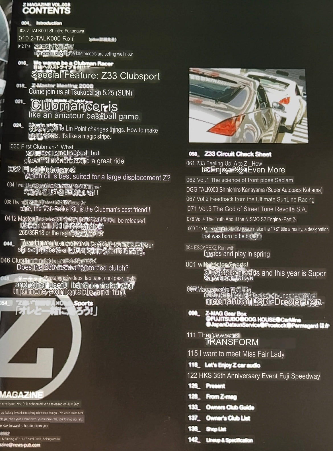 Nissan “Z Magazine” - June 2008 Vol. 008
