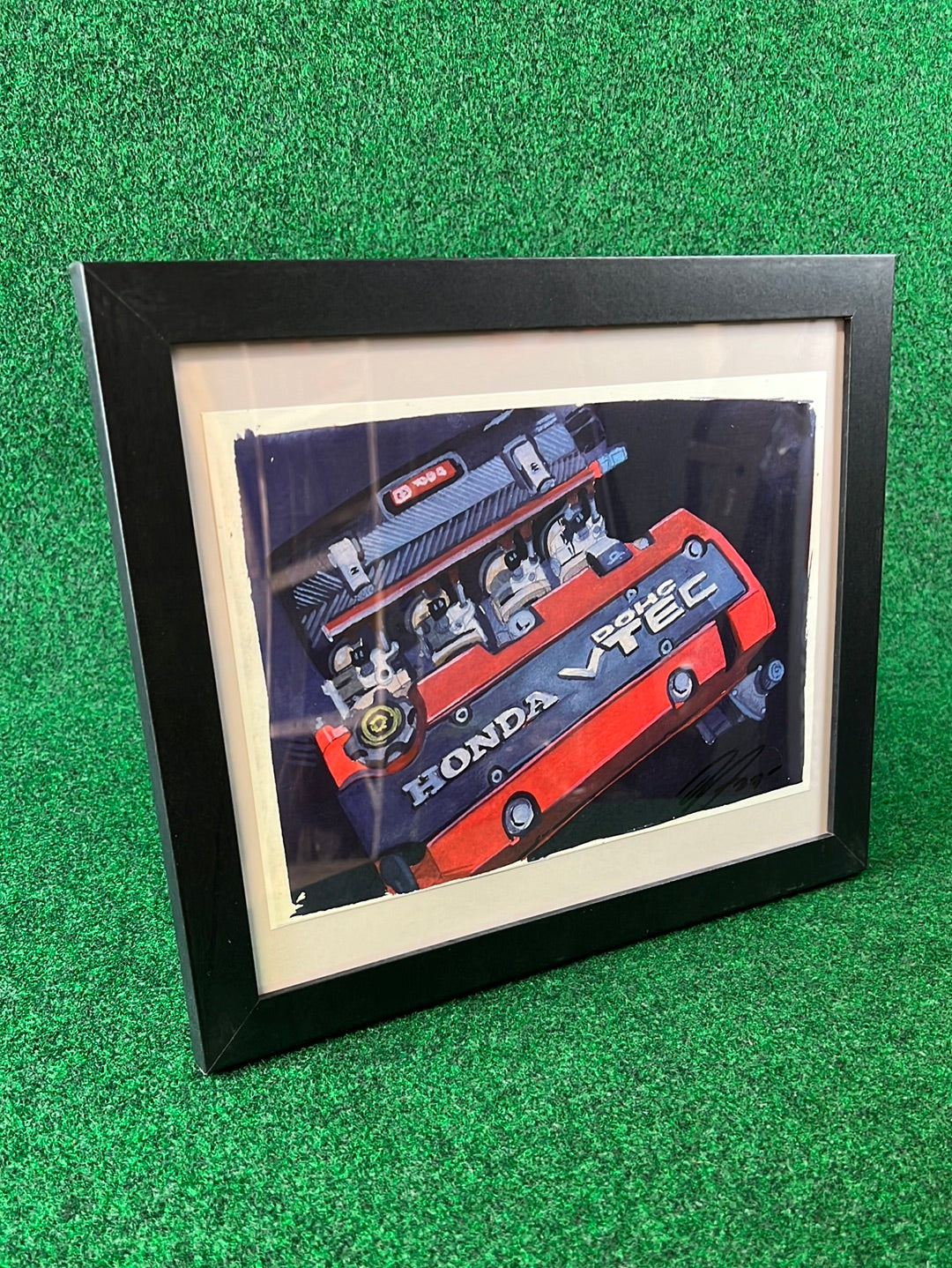 UNDERDOGZ - Honda S2000 Engine Framed, Hand Drawn, Watercolor Painted & Signed Print