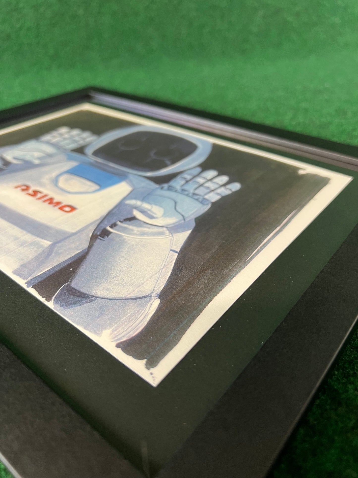 ASIMO Honda Robot Portrait Hand Drawn, Watercolor Painted & Signed Print