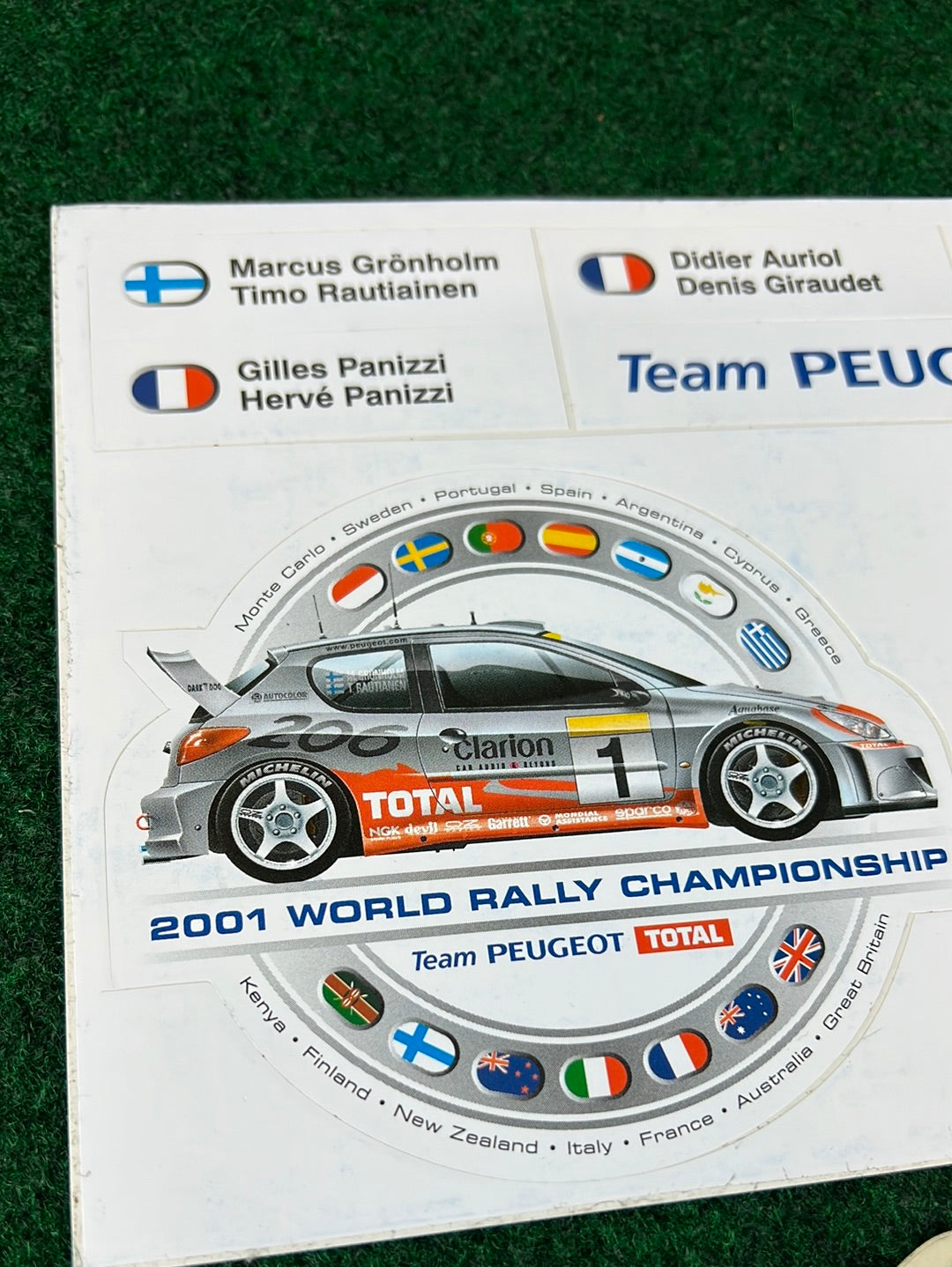 Peugeot 206 WRC World Rally Championship Sticker Set