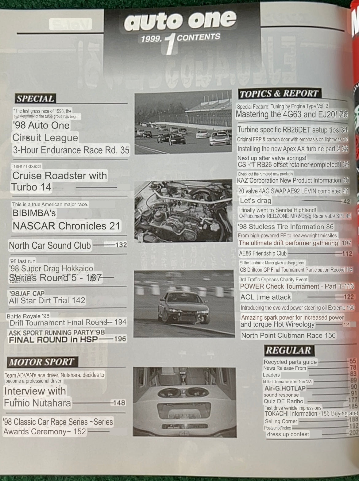 Auto One (Hokkaido) Magazine October 1998 & January 1999 Set