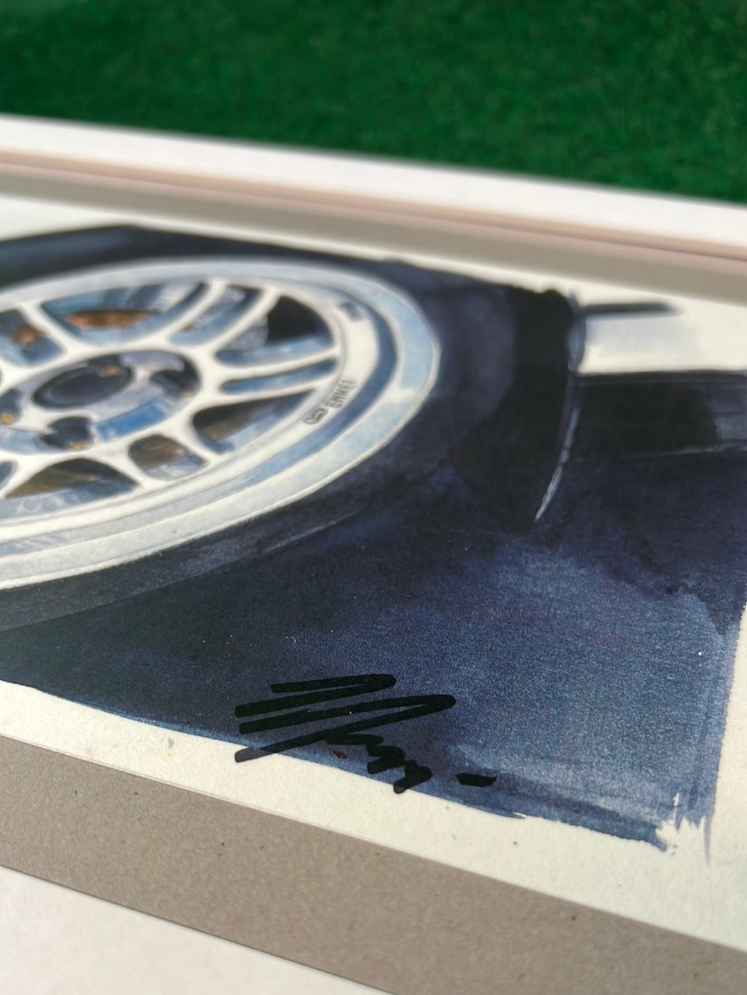 ENKEI RPF1 Wheel - Framed, Hand Drawn, Watercolor Painted & Signed Print by UNDERDOGZ