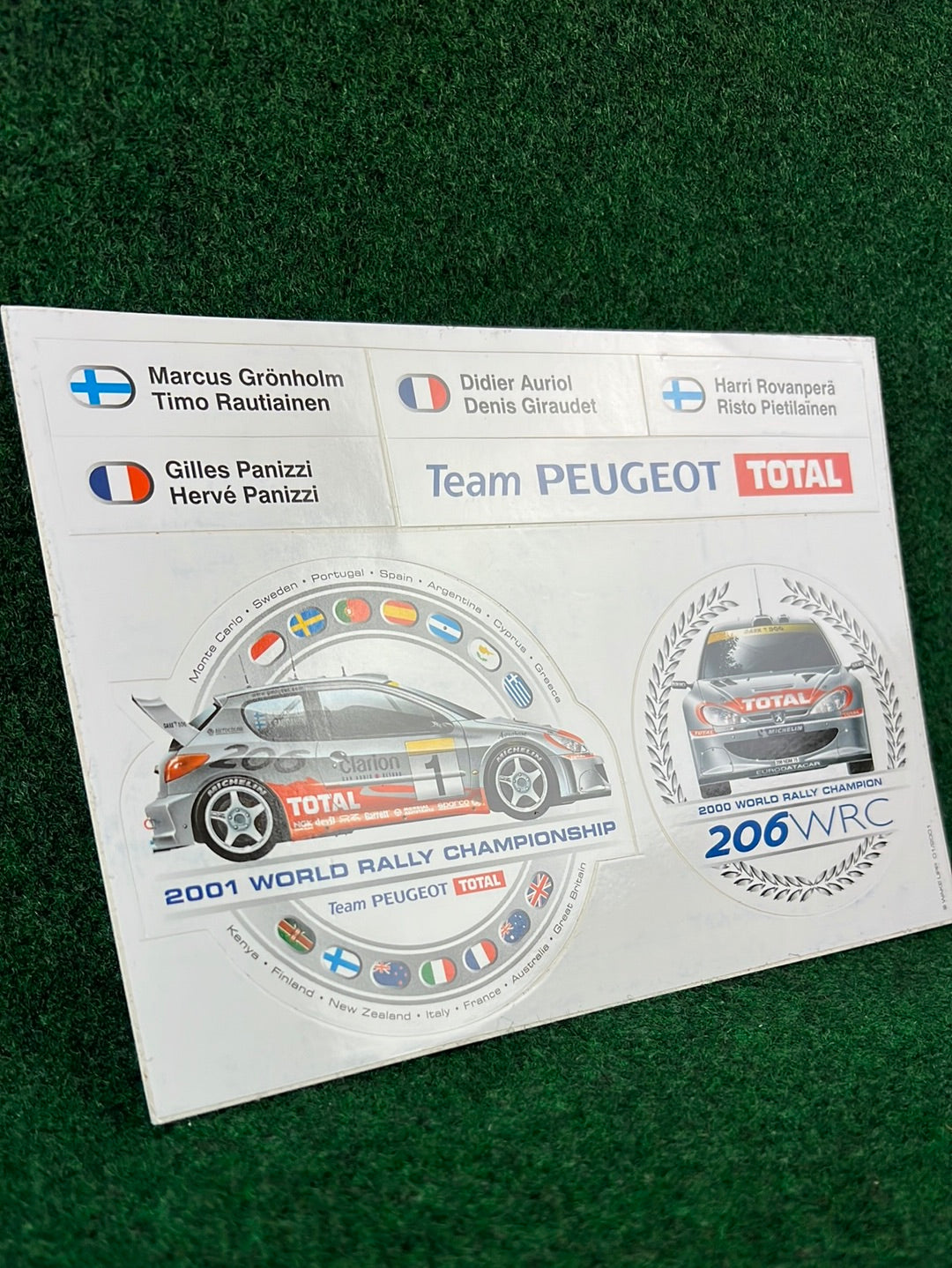 Peugeot 206 WRC World Rally Championship Sticker Set