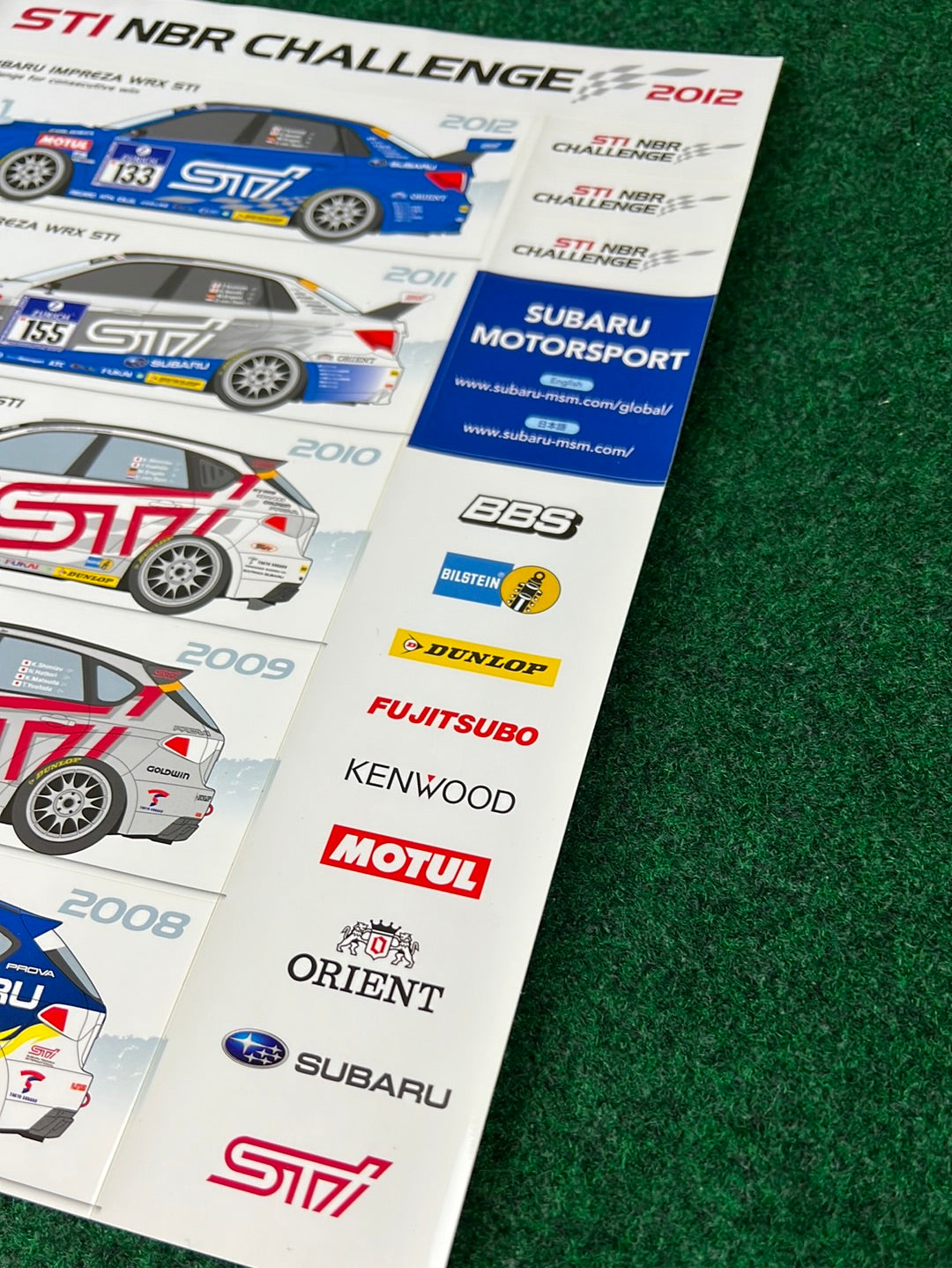 STI NBR Challenge 2012 Sticker Sheet