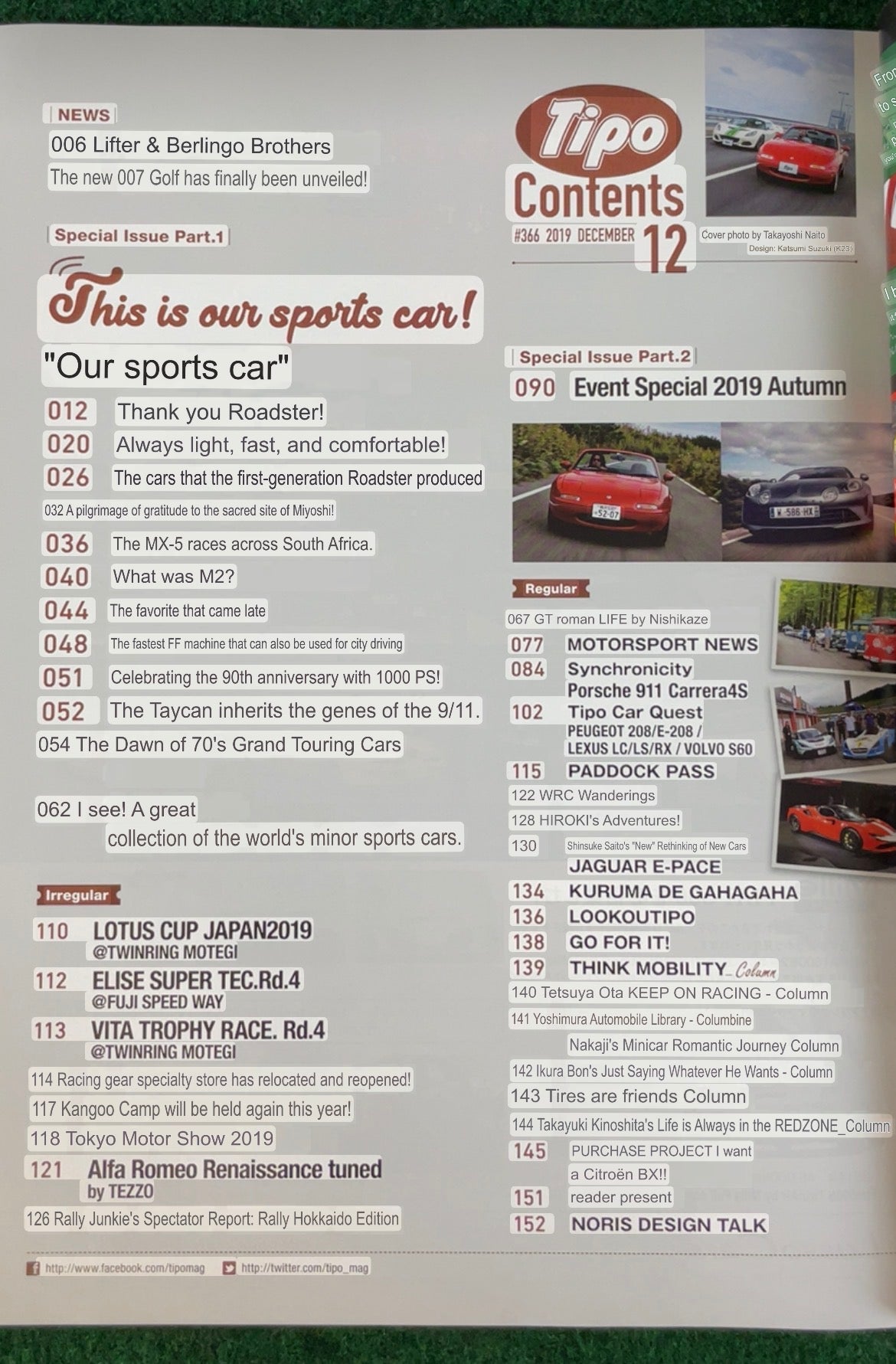 TIPO - Mazda Roadster Eunos featured Magazine
