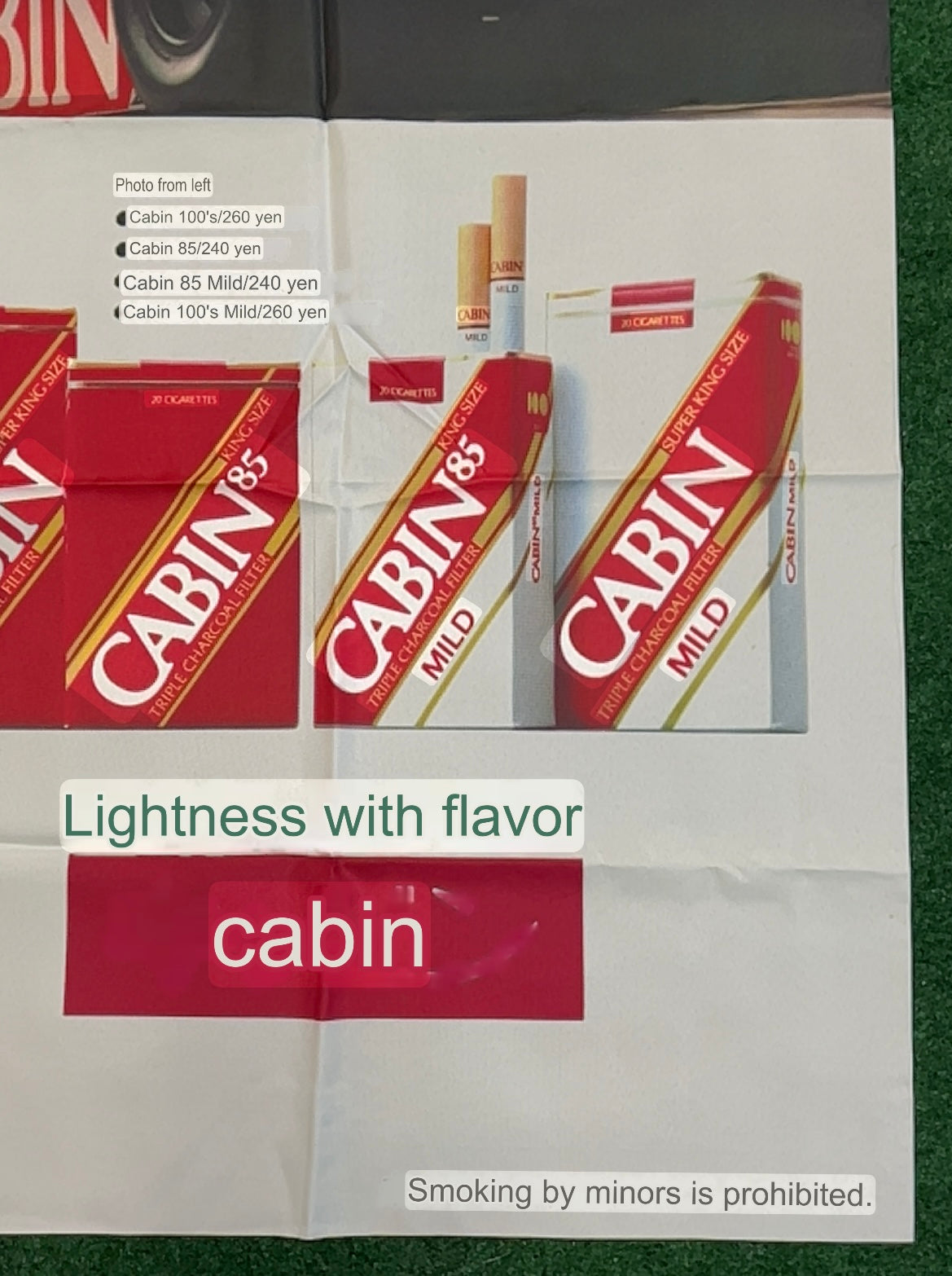 Cabin Cigarettes - Formula Nippon Racecar and Driver Original Japanese Advertising Nobori