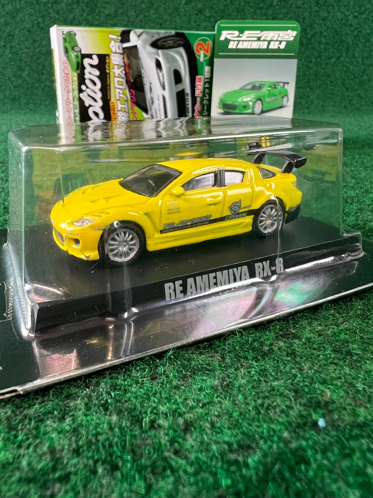 Aoshima - Option RE Amemiya Mazda RX-8 (Yellow) 1/64 Scale Diecast Car