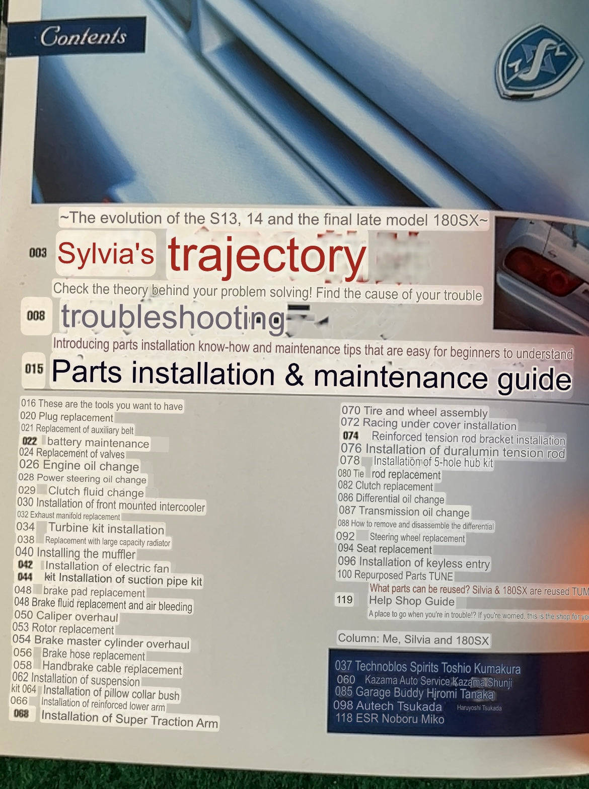 Nissan Silvia & 180SX - Glovebox Maintenance Series Magazine