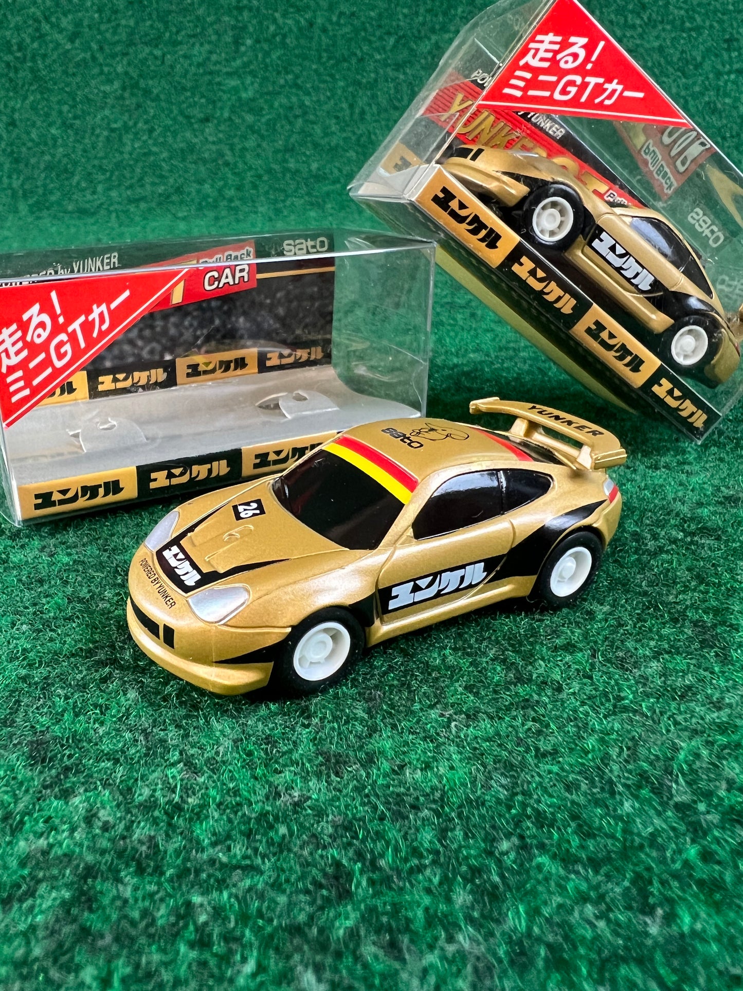 Yunker SATO Super GT Porsche 911 Carrera GT3 -R Mini Pullback Car - Set of 2