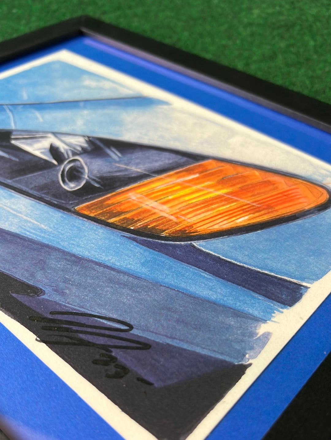 UNDERDOGZ - Honda S2000 Front Headlight View Framed Hand Drawn, Watercolor Painted & Signed Print