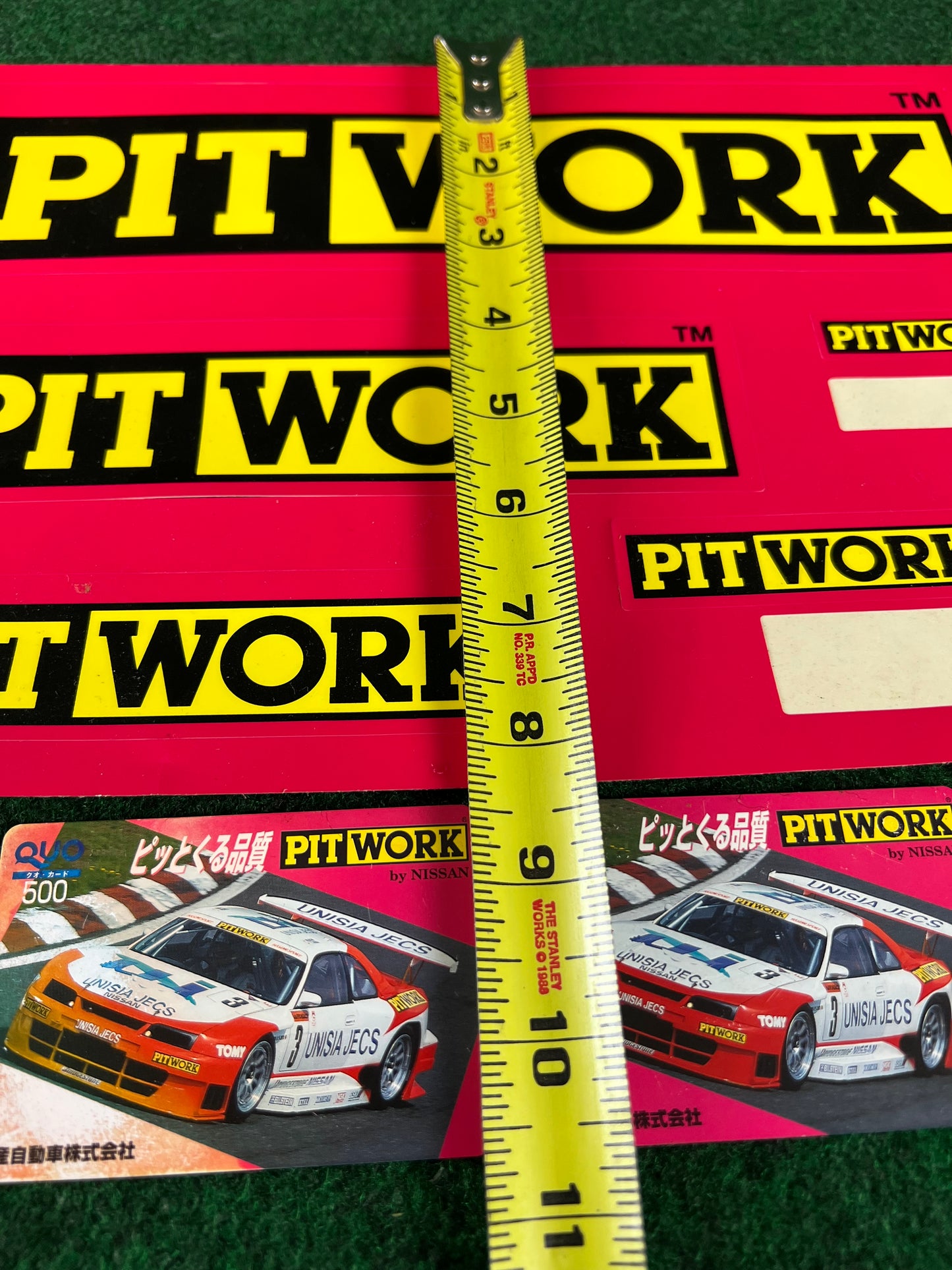 PITWORK - Sticker Sheet and JGTC Unisia R33 GTR Phone Card Set