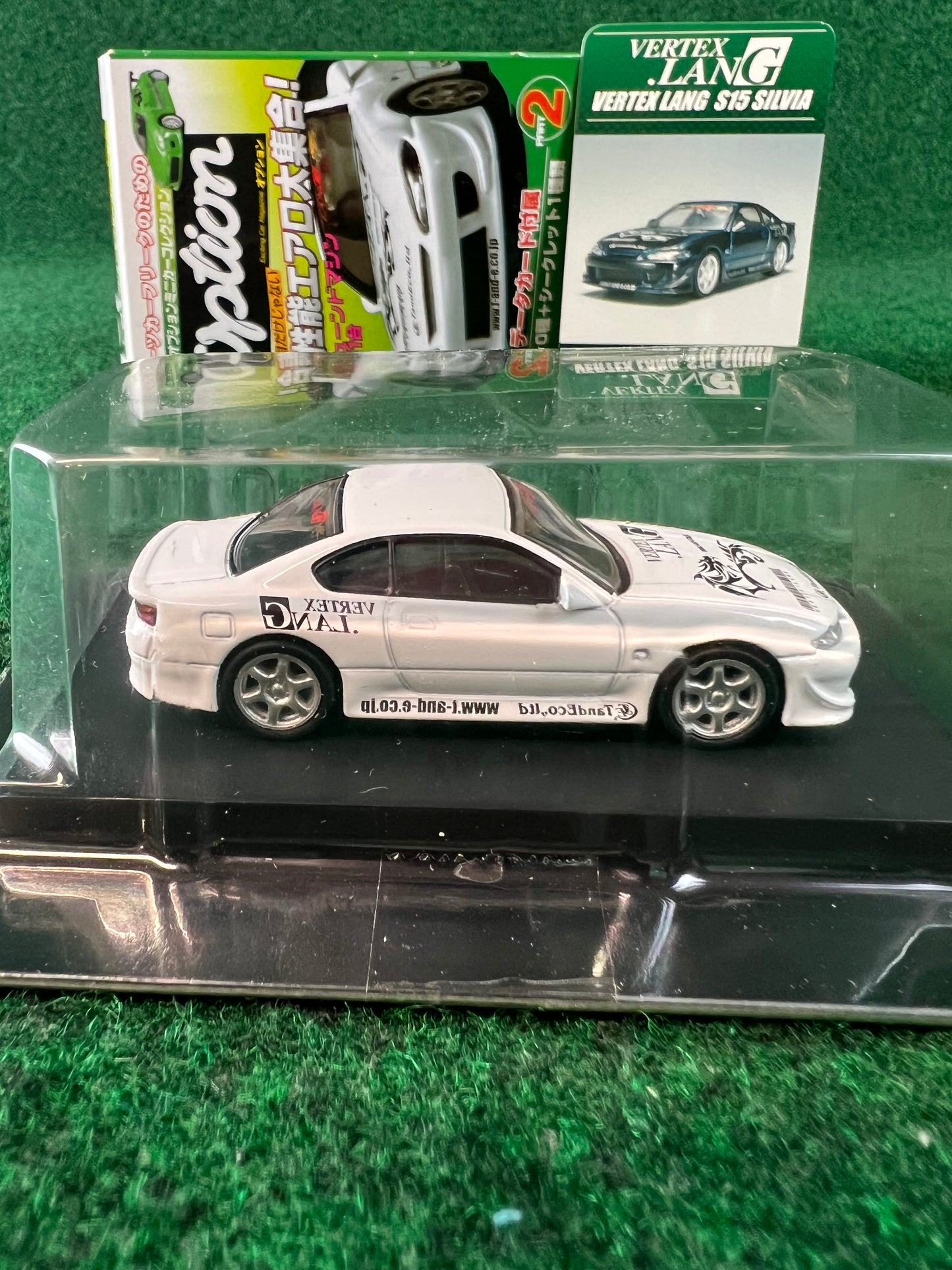Aoshima - Option Vertex Lang Nissan Silvia S15 (White) 1/64 Scale Diecast Car