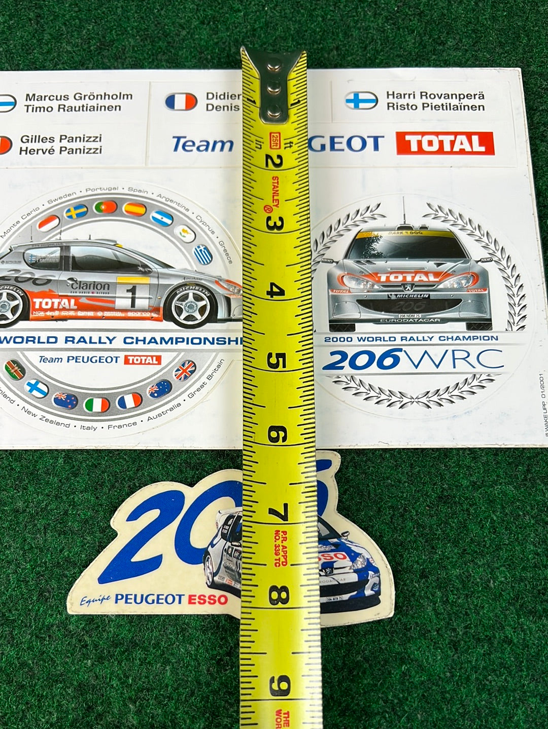 Peugeot 206 WRC World Rally Championship Sticker Set