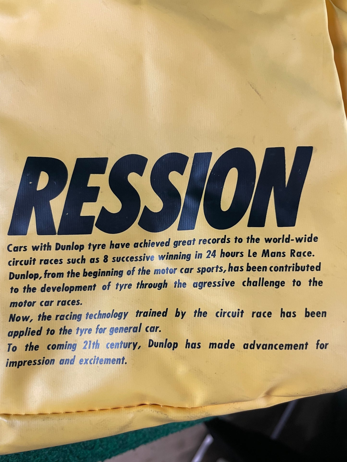 DUNLOP - Vintage Yellow Duffel Travel Bag