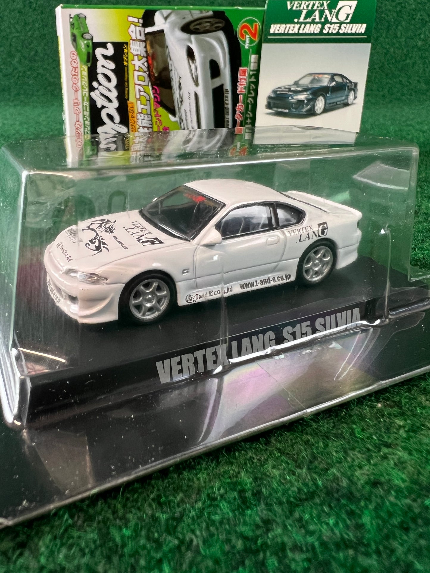 Aoshima - Option Vertex Lang Nissan Silvia S15 (White) 1/64 Scale Diecast Car