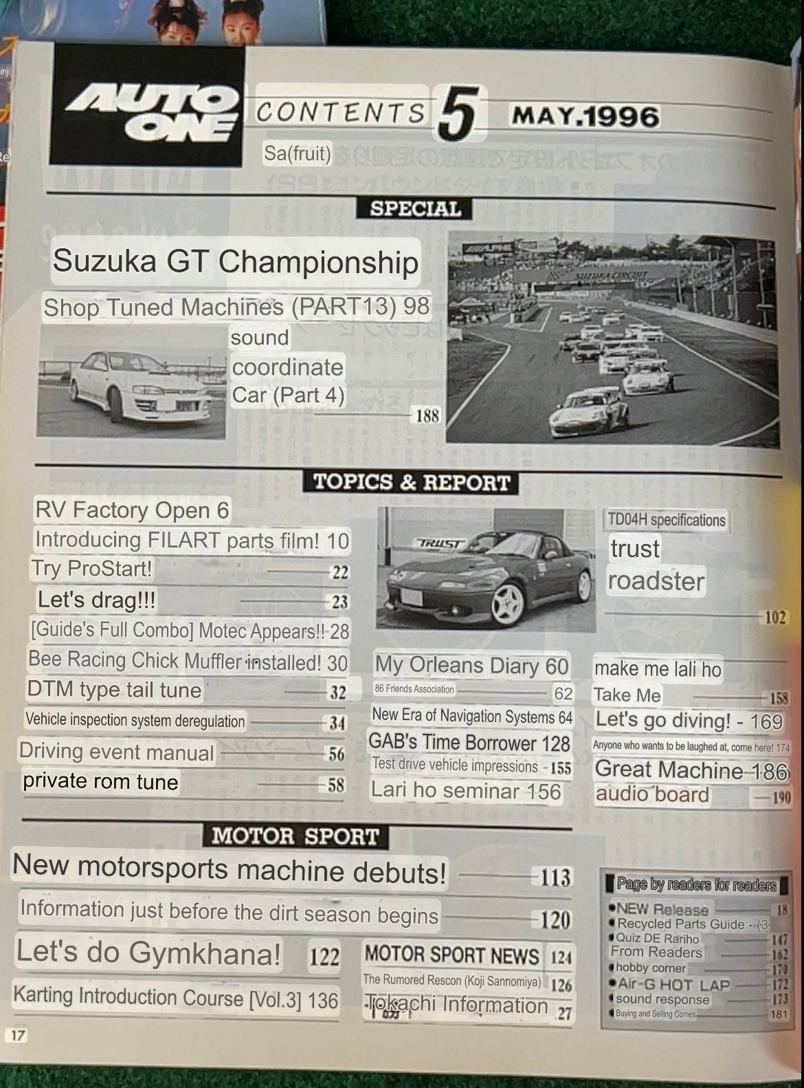 Auto One (Hokkaido) Magazine May & July 1996 Set