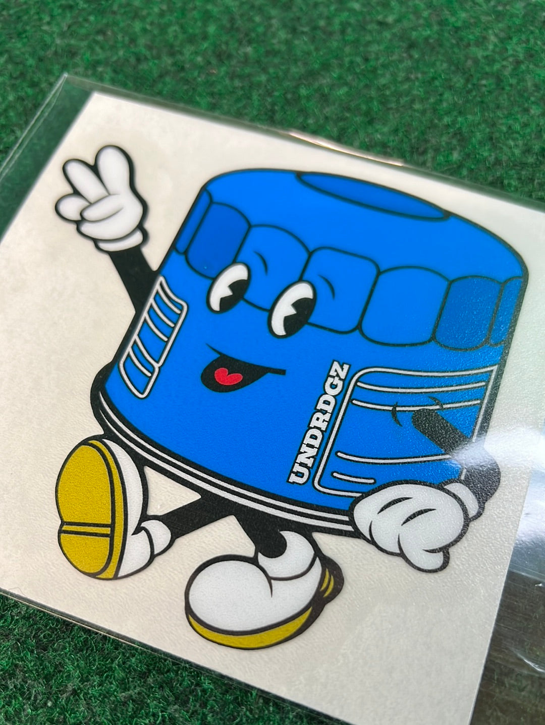 UNDERDOGZ - Mr. Filter (Light Blue) Oil Filter Sticker