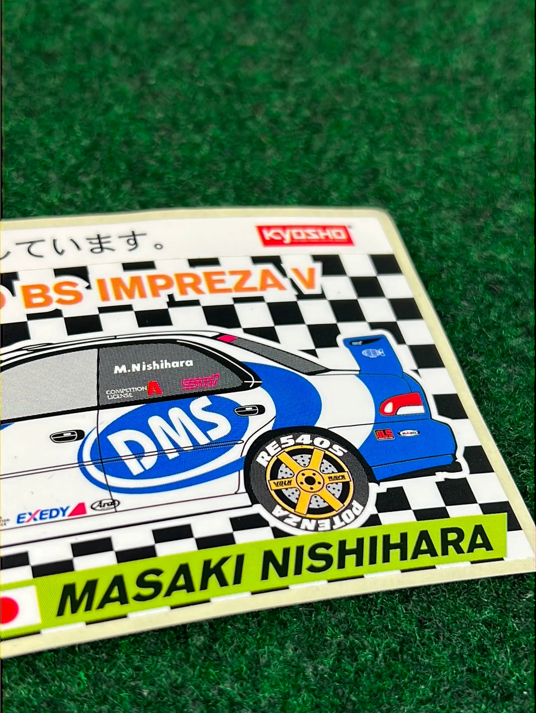 KYOSHO - 1999 All Japan Gymkhana DMS Recaro BRIDGESTONE Subaru Impreza and Masaki Nishihara Sticker Sheet