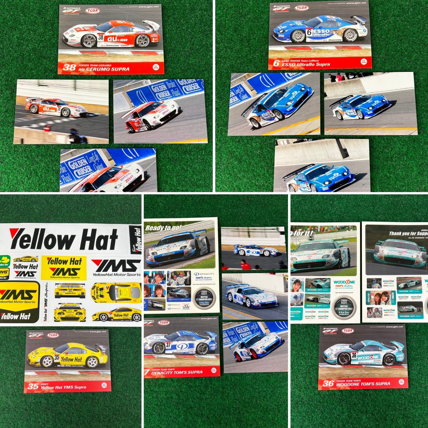 JGTC Toyota Supra - Car/Driver Cards, Test Session Photos & Sticker Sheets SET