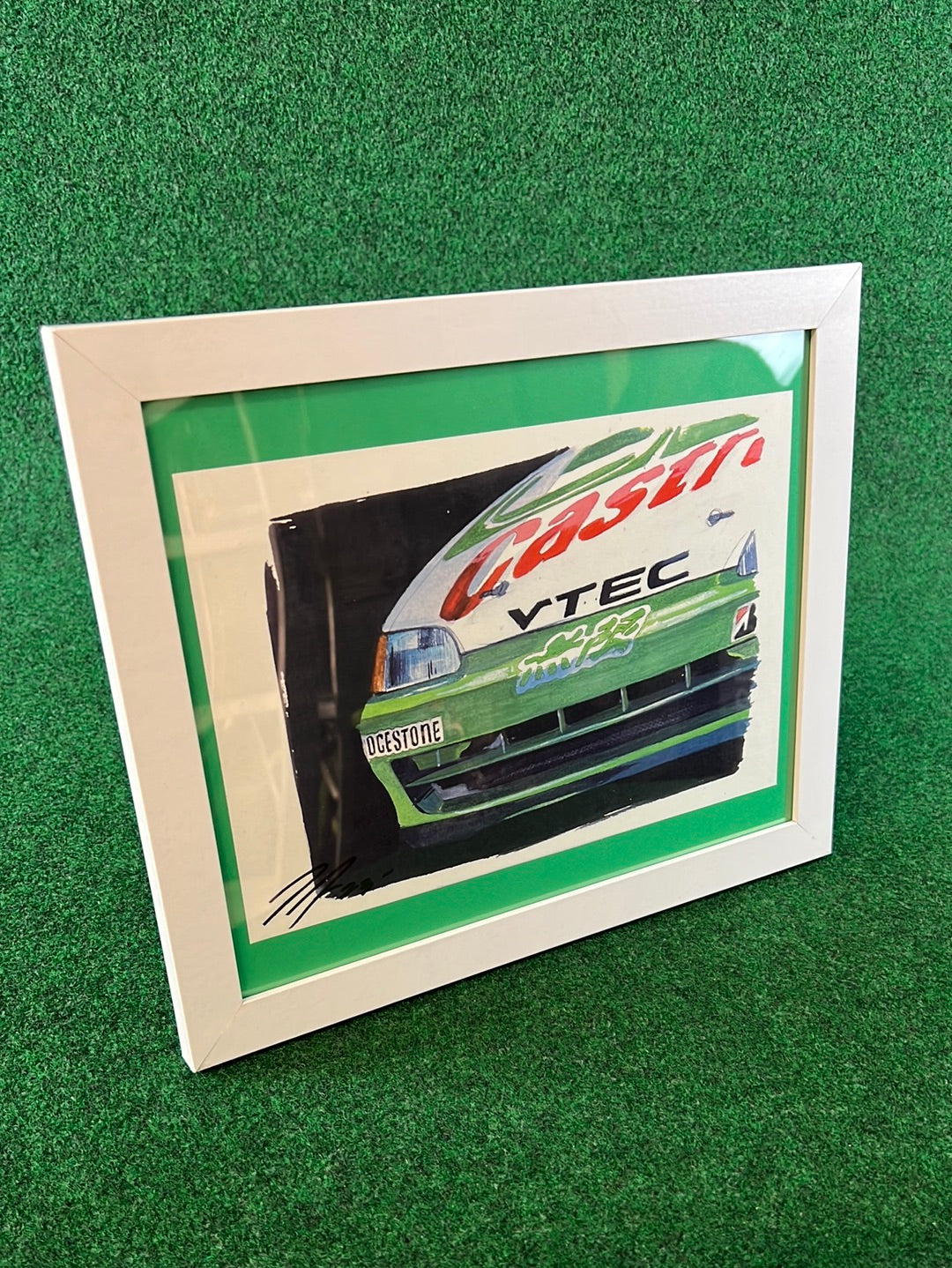 UNDERDOGZ - Castrol Mugen Honda Civic Ferio JTCC Racecar Hand Drawn, Watercolor Painted & Signed Print