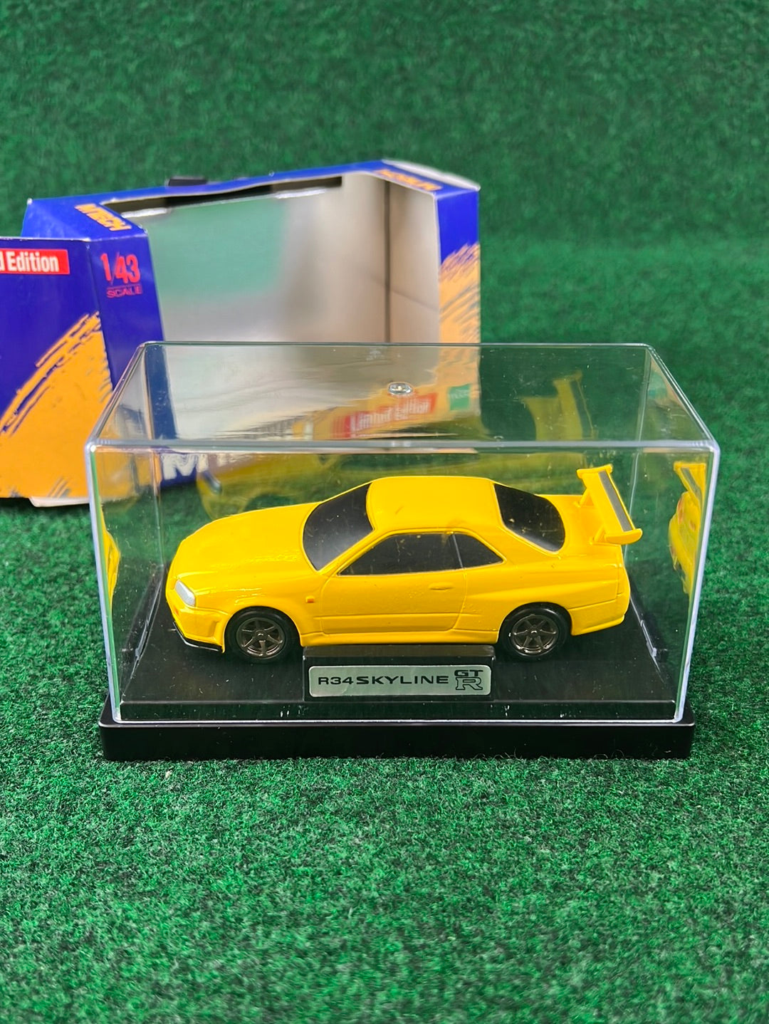 MTECH Limited Edition Nissan Skyline R34 GTR “EV1” Lightning Yellow Tribute Diecast
