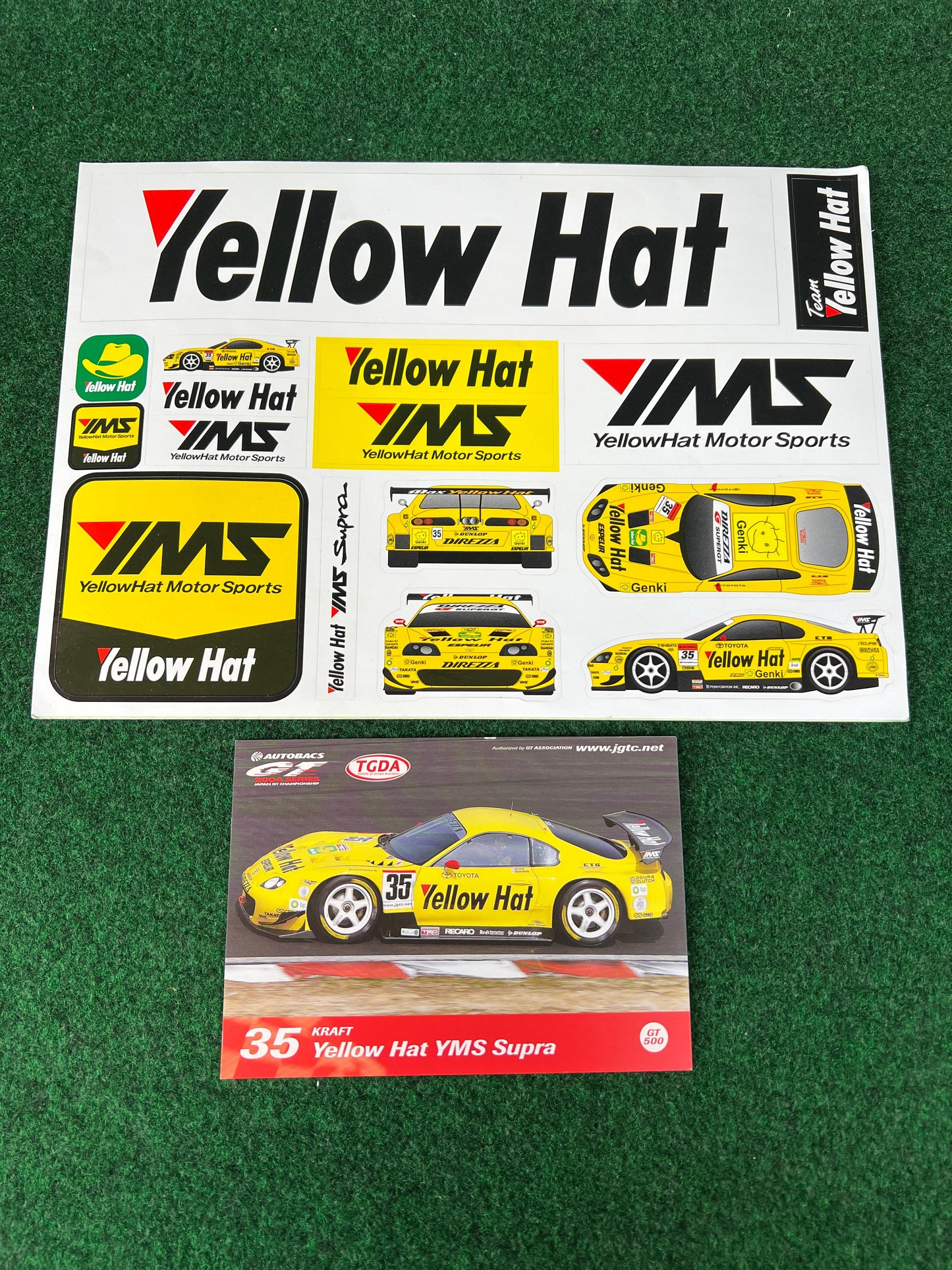 JGTC Toyota Supra - Car/Driver Cards, Test Session Photos & Sticker Sheets SET