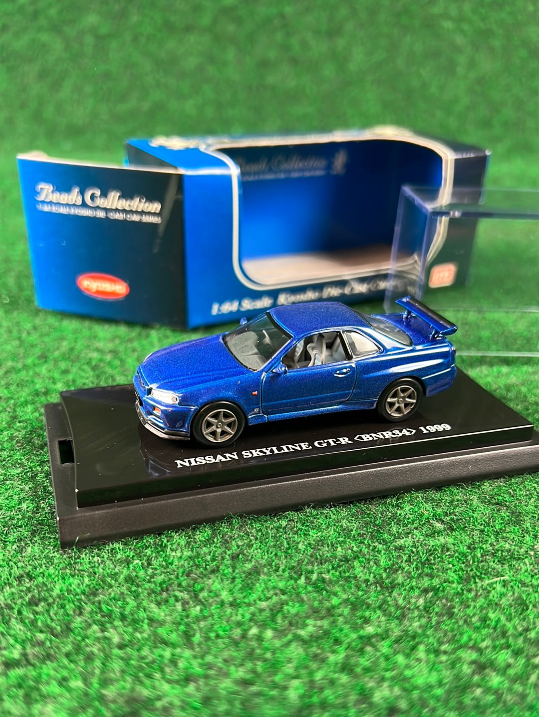 Kyosho Beads Nissan Skyline R34 GTR Blue Metallic 1/64 Scale Diecast