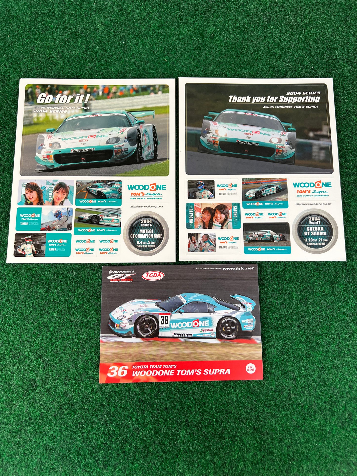 JGTC Toyota Supra - Car/Driver Cards, Test Session Photos & Sticker Sheets SET