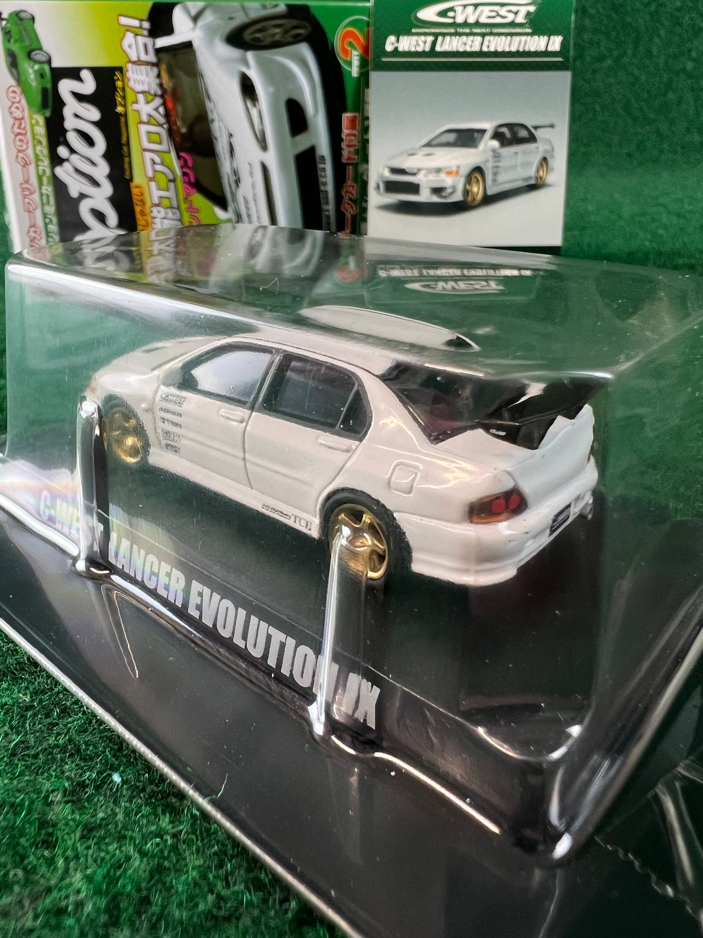 Aoshima - Option C-West Mitsubishi Lancer Evo IX (White) 1/64 Scale Diecast Car
