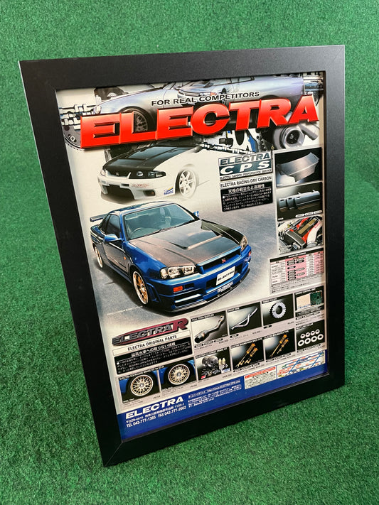 ELECTRA - Nissan Skyline R33 & R34 GT-R Framed Advertisement Page Picture