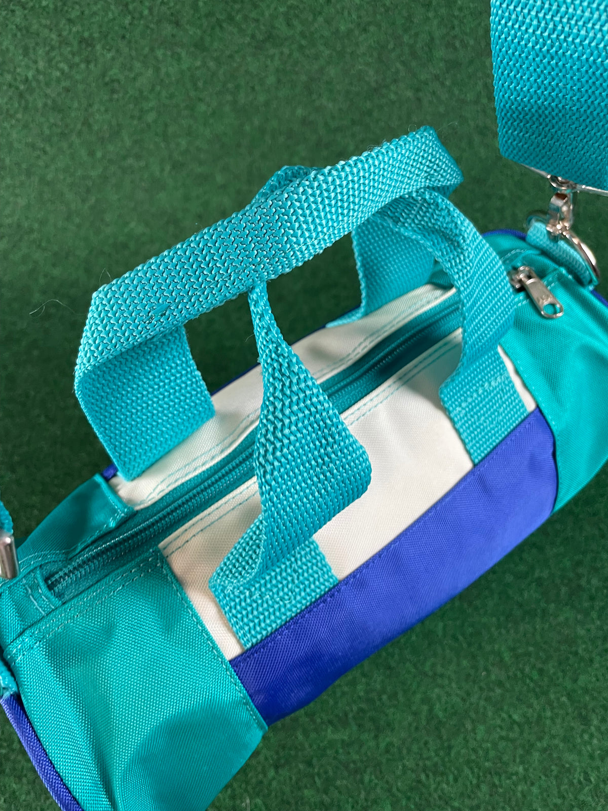 DUNLOP International Tour - Teal & Blue Vintage Mini Duffel Travel Bag