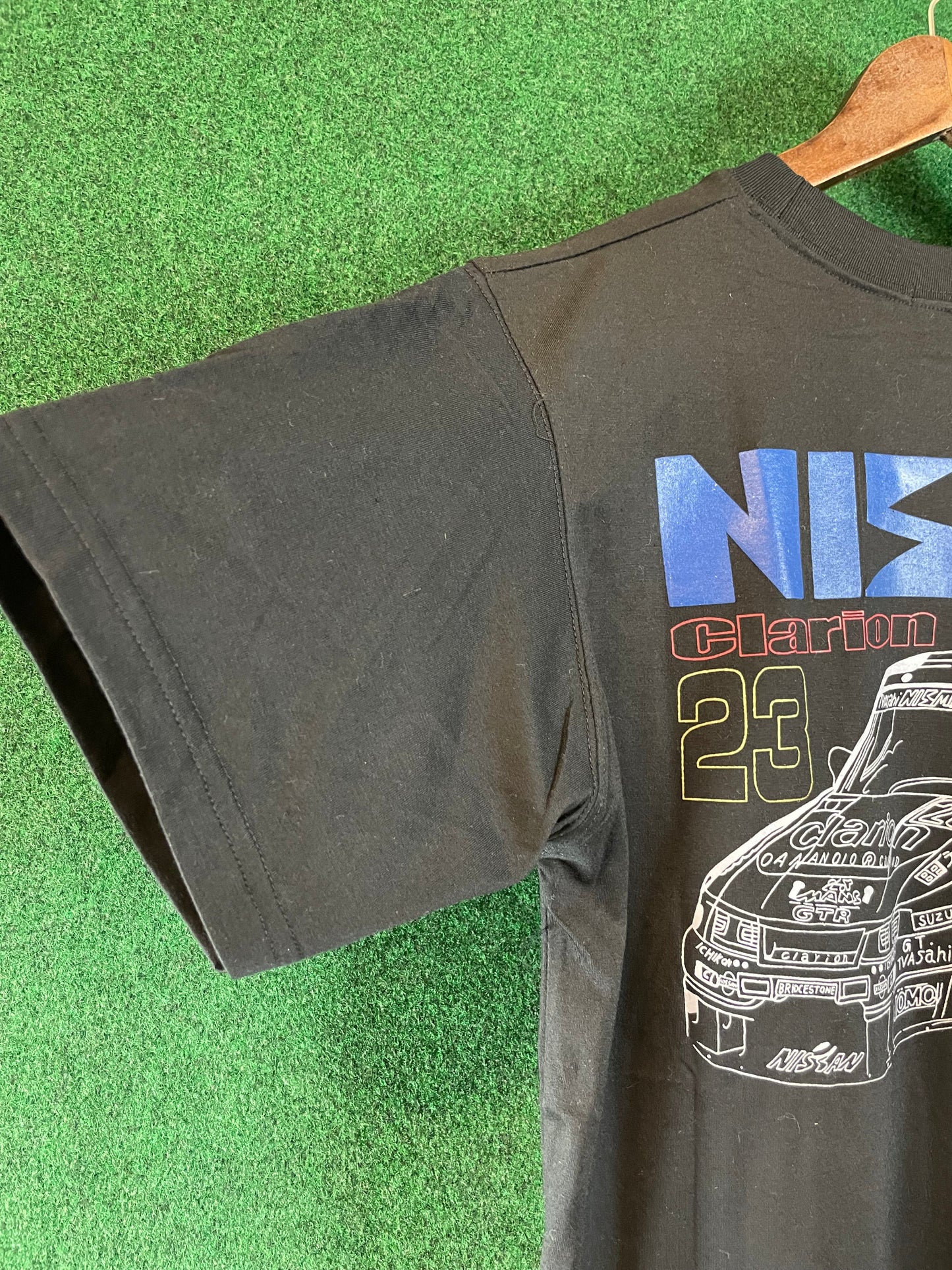 NISMO LMGT Nissan Skyline R33 GT-R Clarion Lemans Car Black T-Shirt