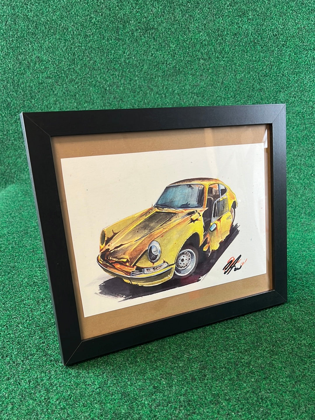 Junk Yard Rusty Yellow Porsche 912 - Framed Print