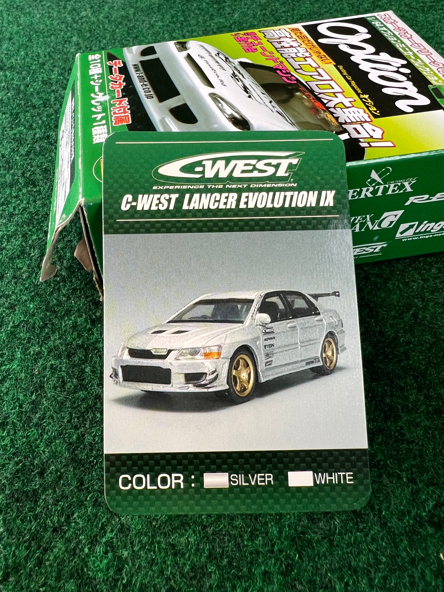 Aoshima - Option C-West Mitsubishi Lancer Evo IX (White) 1/64 Scale Diecast Car