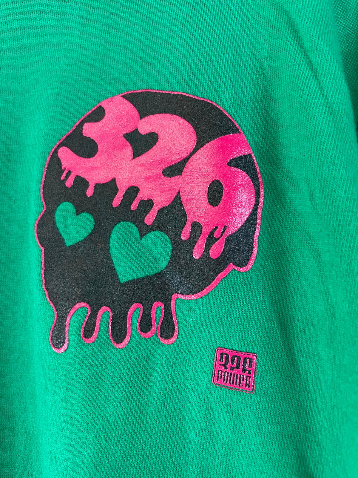326POWER - Green/Pink/Black Skull Drip T-shirt