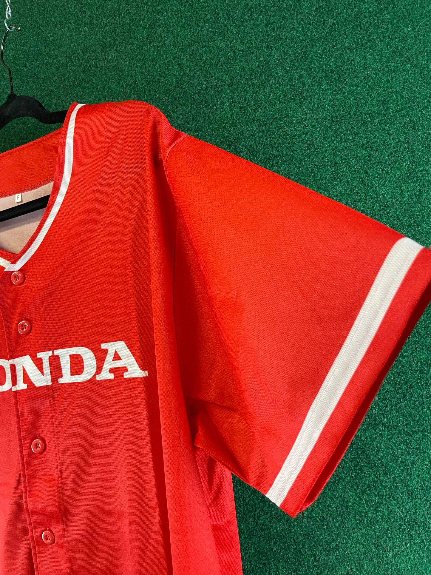 HONDA - Red Baseball Style Jersey Short Sleeve Shirt